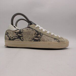 P448 John Women’s Size EU 37 Black Beige Printed  Python Snakeskin Sneakers